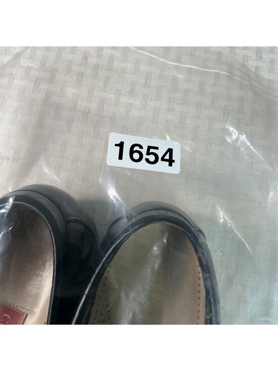 Cole Haan Mens Black Leather Loafers Size 10D With Buckle Detail & Fringe Accent